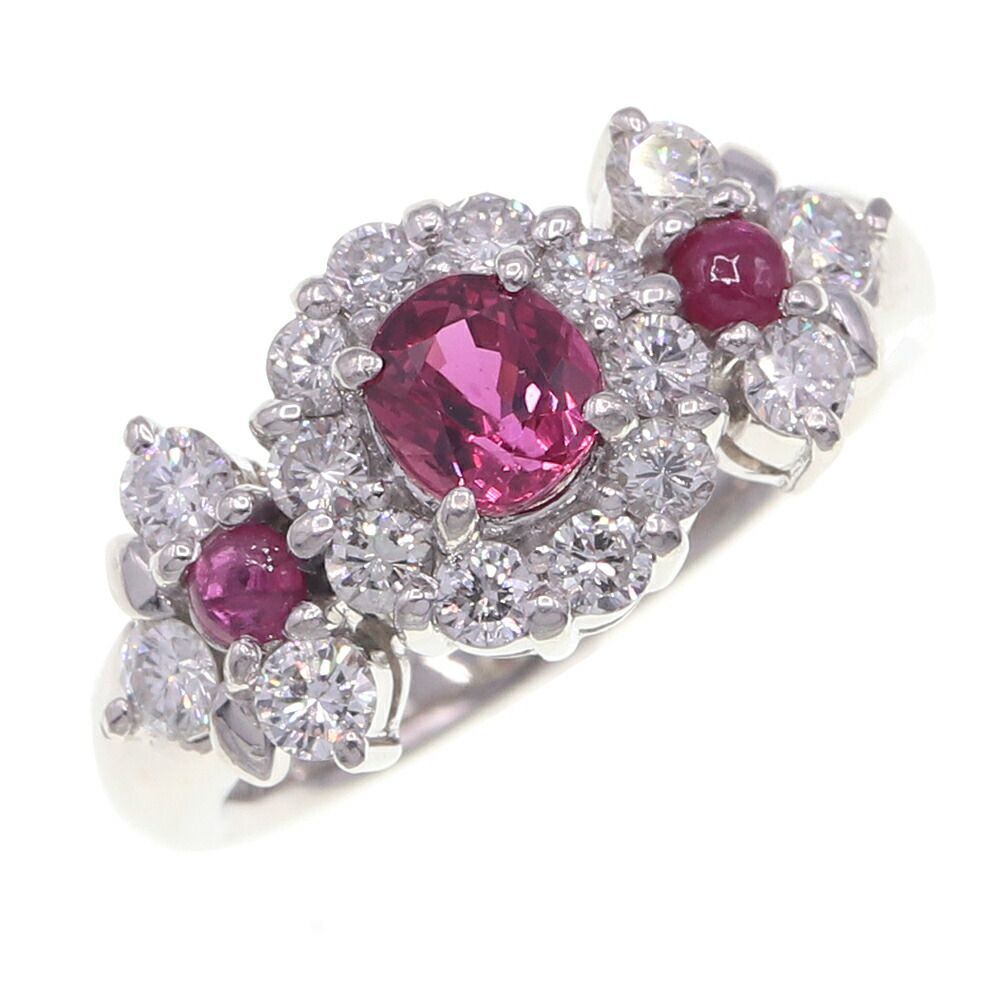 ルビー ダイヤモンド リング R0.59ct D0.70ct Pt900 9号 ソーティング付き 中古 ソーティング付 指輪拍卖