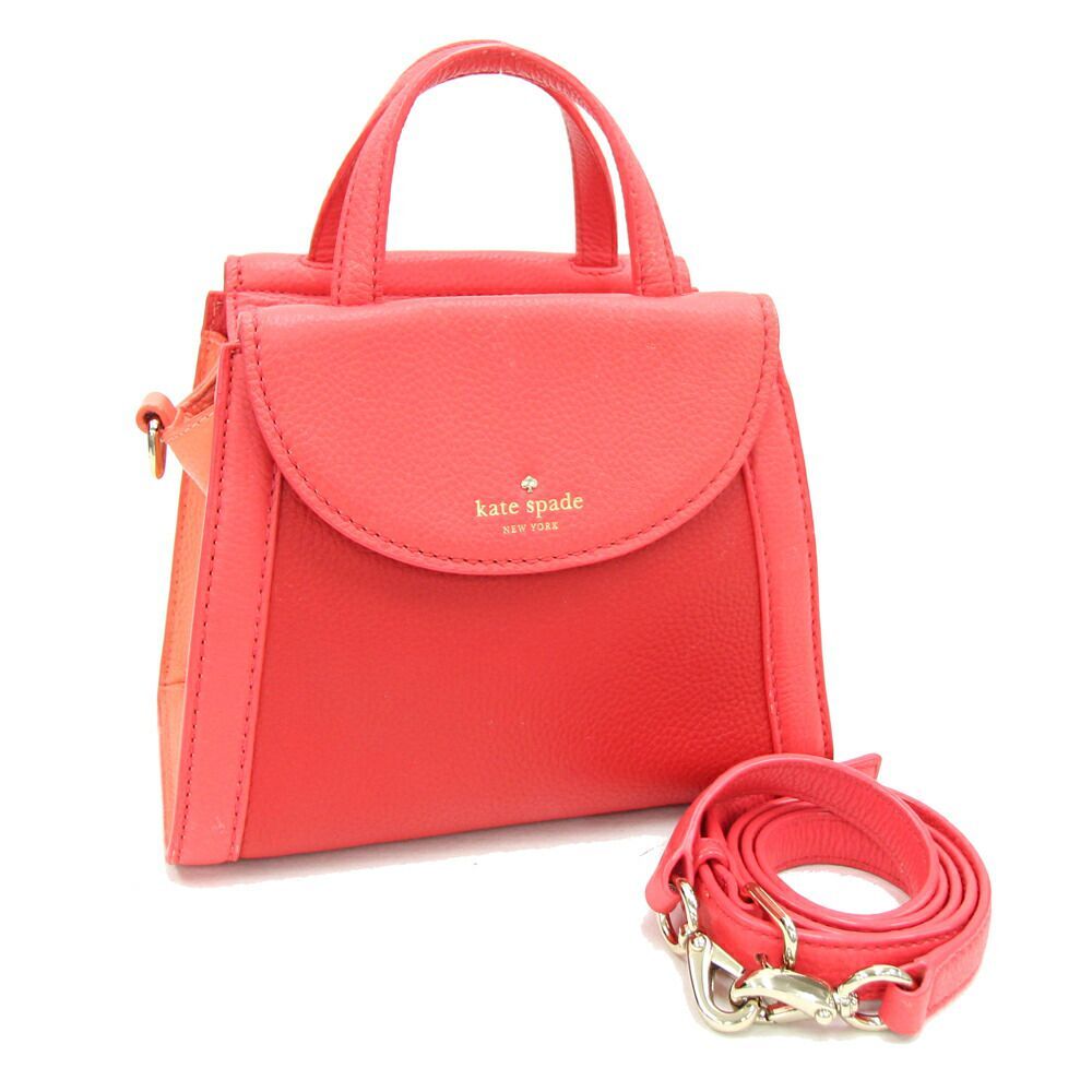 ケイトスペード 2WAYハンドバッグ コブルヒル エイドリアン PXRU6469 レッド系 レザー 中古 ショルダーバッグ拍卖