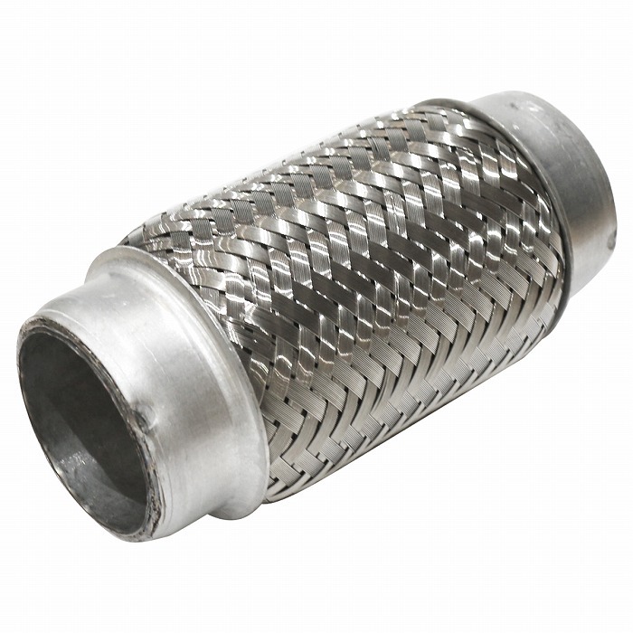 汎用 51×155mm フレキシブル ステンレス メッシュ パイプ マフラー 補修 排気 漏れ ジャバラ 蛇腹 自作 修理 ワンオフ 2重拍卖