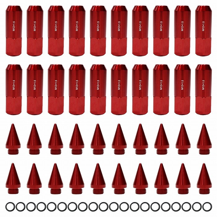 『M12×P1.5 20本セット』スパイクナット 赤/レッド トヨタ マツダ ホンダ 三菱 ダイハツ プリウス アルファード 等 汎用拍卖