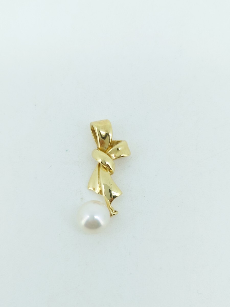 ミキモト MIKIMOTO  パール リボン  トップ k18拍卖