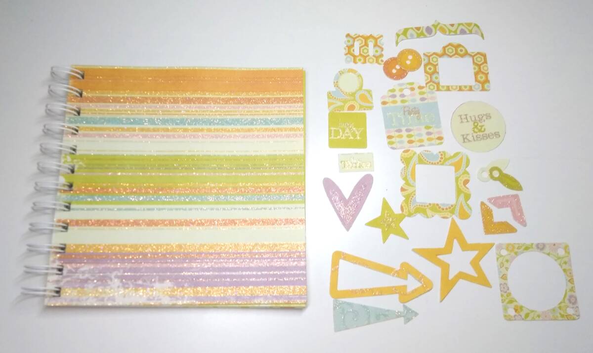 【CF-0089】期間限定/セール/ハンドメイド品/クラフトパンチ/スクラップブッキング/ミニアルバムキット/アルバム/オレンジ/カラフル(SH)拍卖