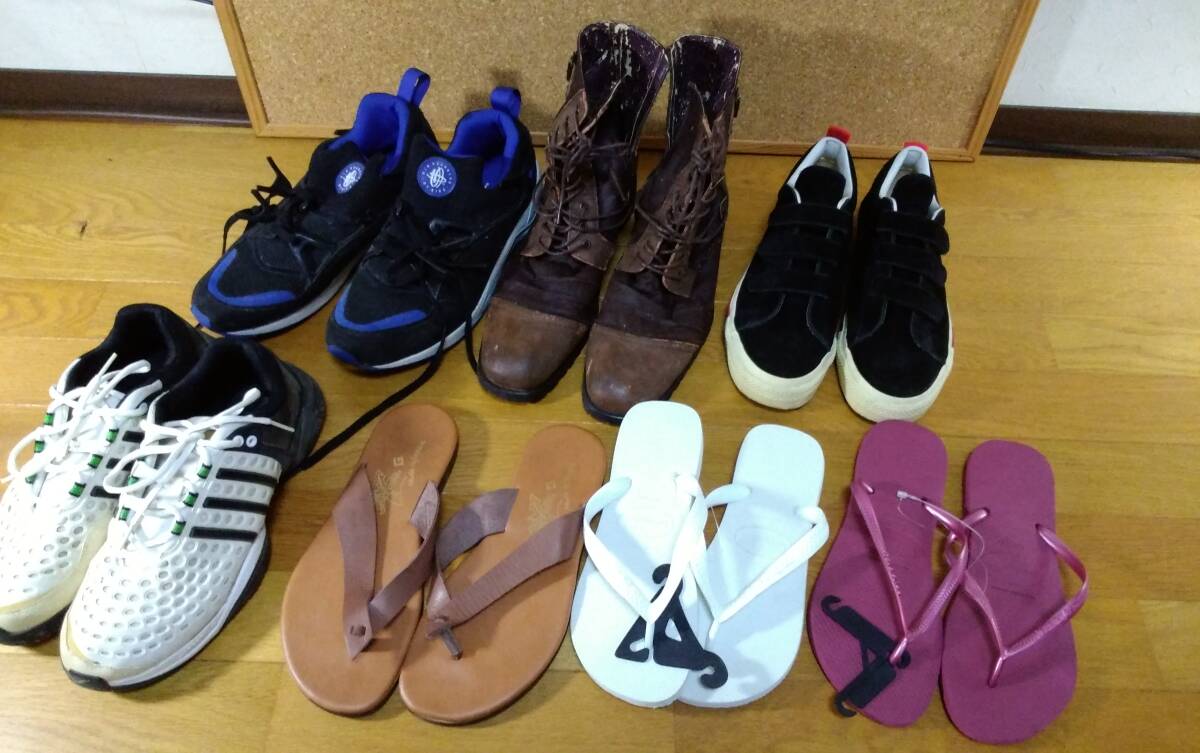 シューズ 7点セット スニーカー サンダル ゆうパック100サイズ adidas,nike, 他拍卖