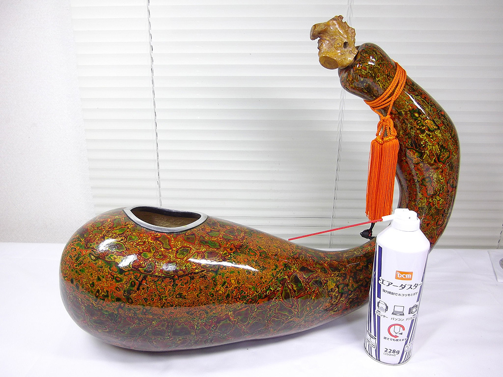 大型 瓢箪 本物ひょうたん 津軽塗り 花器 花瓶 花入れ 幅57cm 高45cm拍卖