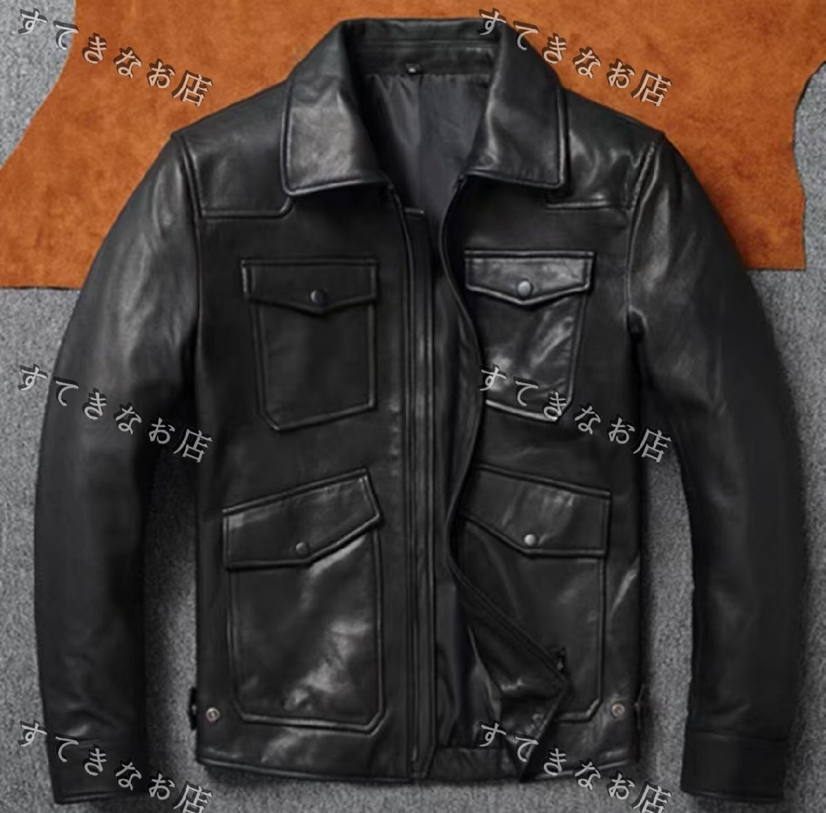 特売!A1レザージャケット バイクジャケット 羊革 シープスキン シングルライダース 本革 革ジャン メンズファッション アメカジ S~5XL拍卖