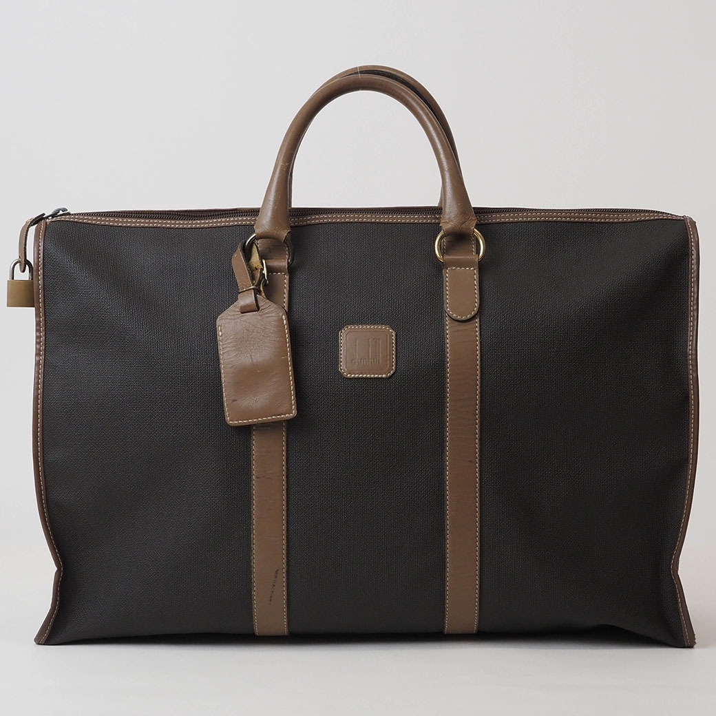 ダンヒル ボストンバッグ ブラウン系 メンズ PVC スクエアボストン dunhill 中古拍卖