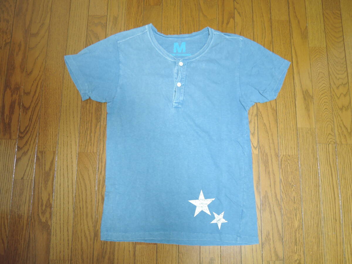 M THANK YOU FRIENDS エム ヘンリーネック Tシャツ S カットソー ☆ スター TEE TMT /拍卖