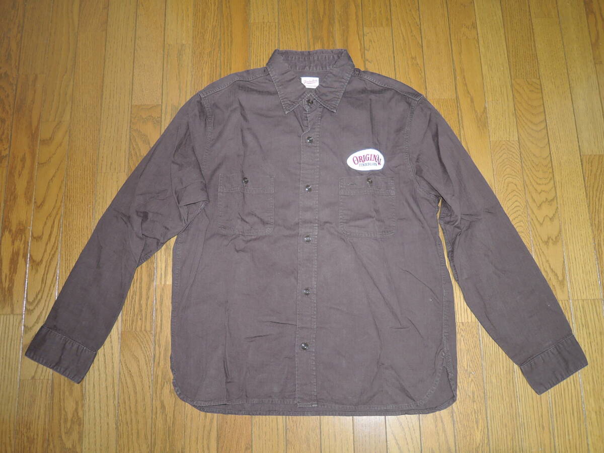 TENDERLOIN テンダーロイン ワークシャツ M 茶系 ワッペン 長袖シャツ /拍卖