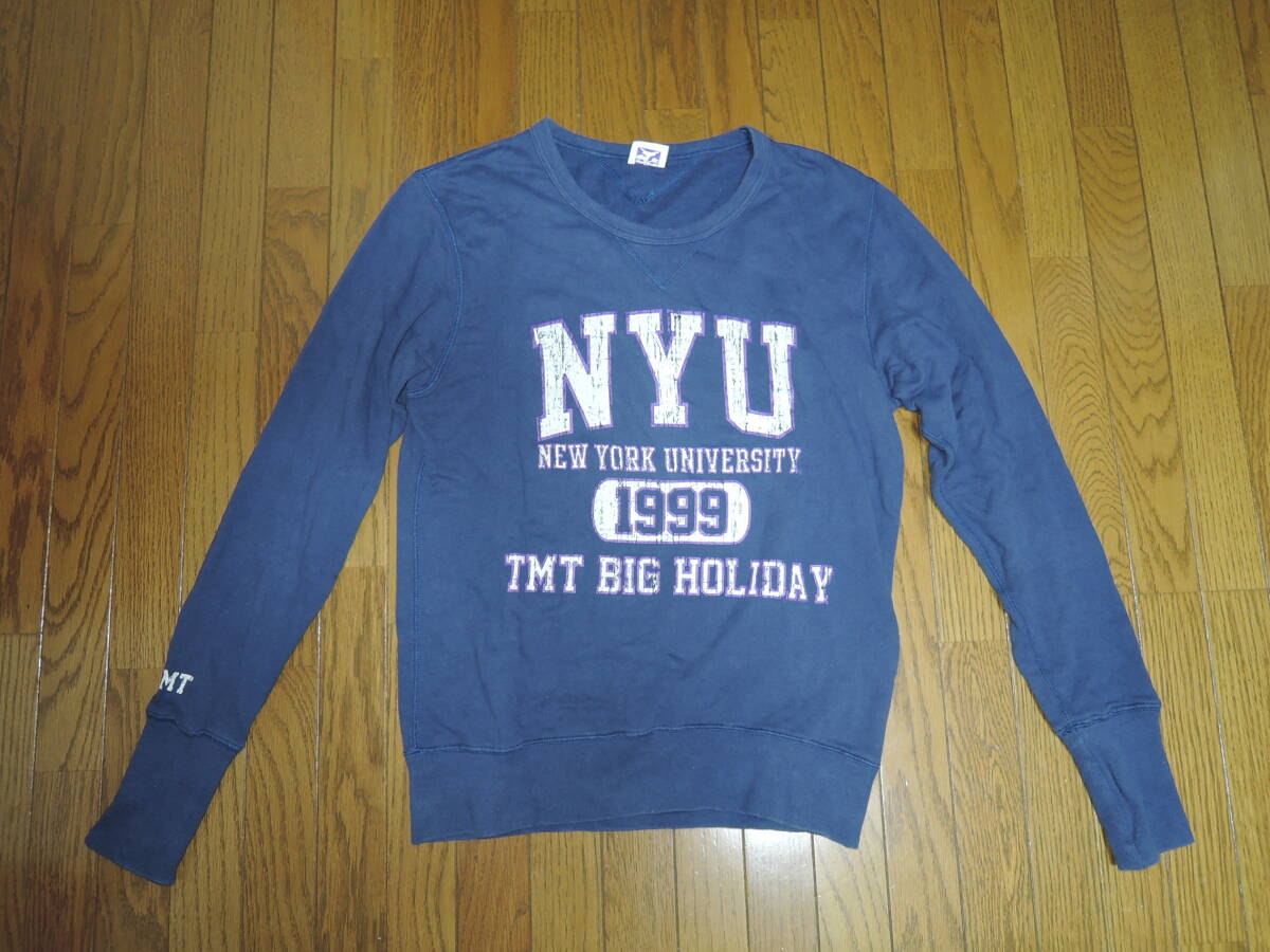 TMT × NYU スウェット M 薄手 カットソー V字 ティーエムティー NEW YORK UNIVERSITY /拍卖