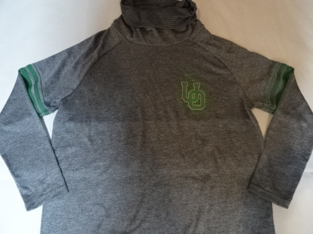激レア USA購入【NIKE】製 【DRI FIT】 USカレッジ オレゴン大学 ダックス【OREGON DUCKS】 ハイネック 7分袖丈 厚手TシャツUS L 中古品拍卖
