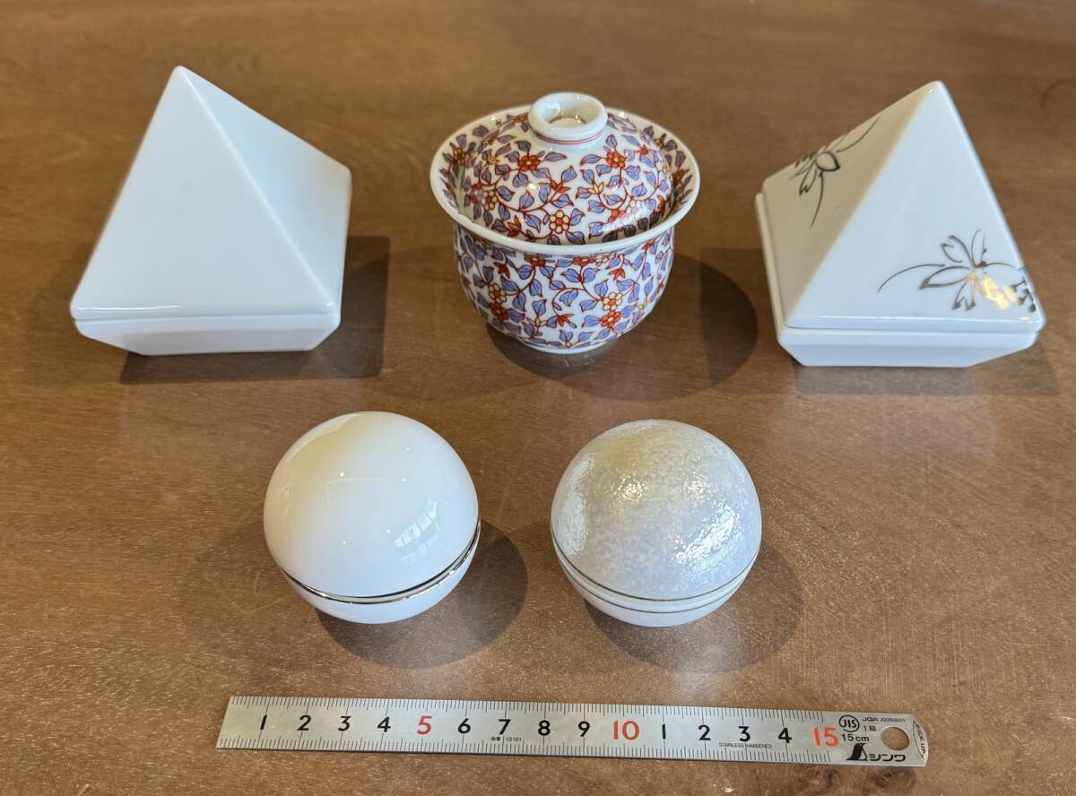 新品 有田焼 高級蓋付珍味皿 5種類まとめて 日本製 和食 フレンチ イタリアン 割烹 料亭 業務用 ホテル レストラン 拍卖