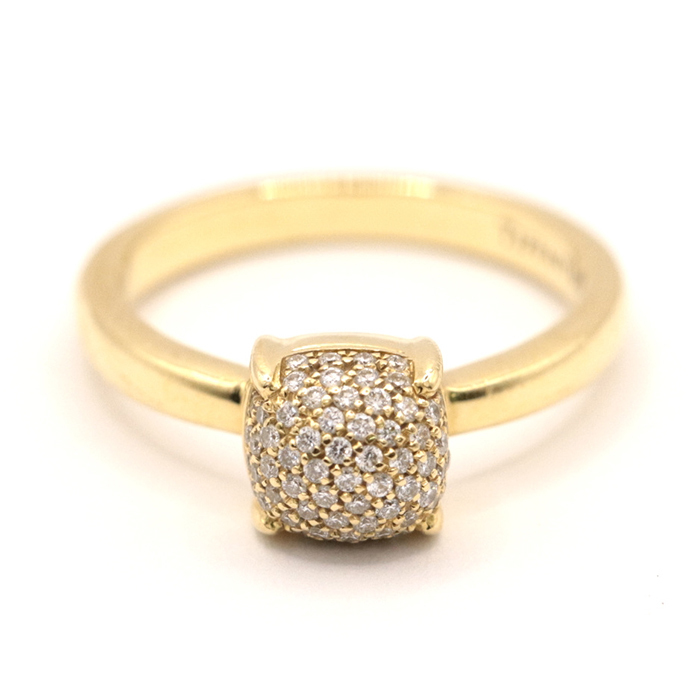 ティファニー シュガースタック リング・指輪 イエローゴールド ダイヤモンド 18金 K18YG ジュエリー レディース 11.5号 TIFFANY&Co.拍卖