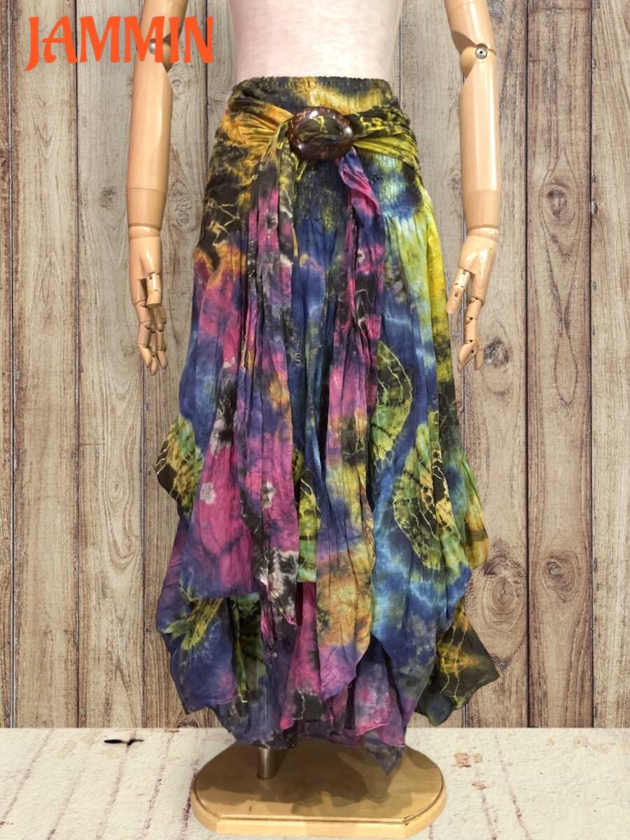 タイダイ変形スカート★アジアン★ヒッピー★サイケ★個性派拍卖