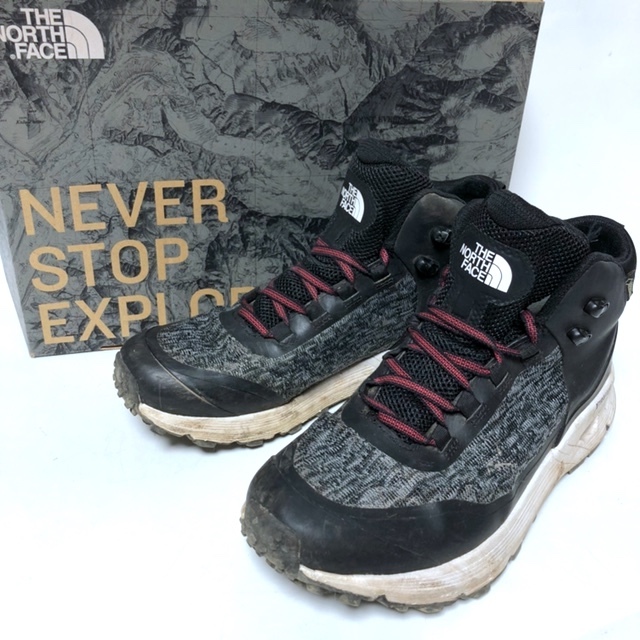 二点落札で送料無料!2A9 ザノースフェイス ゴアテックス エクストラフォーム トレッキングシューズ 24㎝ ブラック/グレー レディース 靴拍卖