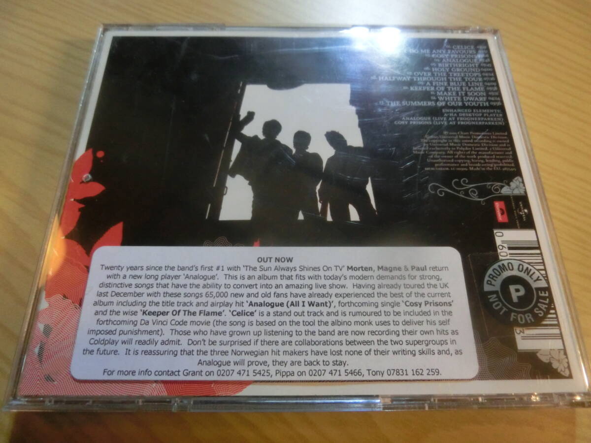 a-ha EU盤 非売品 プロモ ステッカー CD 初版 ANALOGUE special edition / Morten Harket SAVOY MAGNE F 拍卖