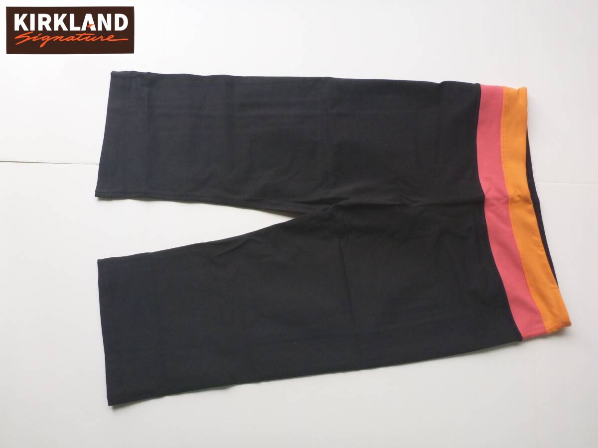 新品 KIRKLAND カークランド★黒×ピンク・オレンジ ストレッチ抜群 スポーツウェア パンツ レディース L ハーフパンツ拍卖