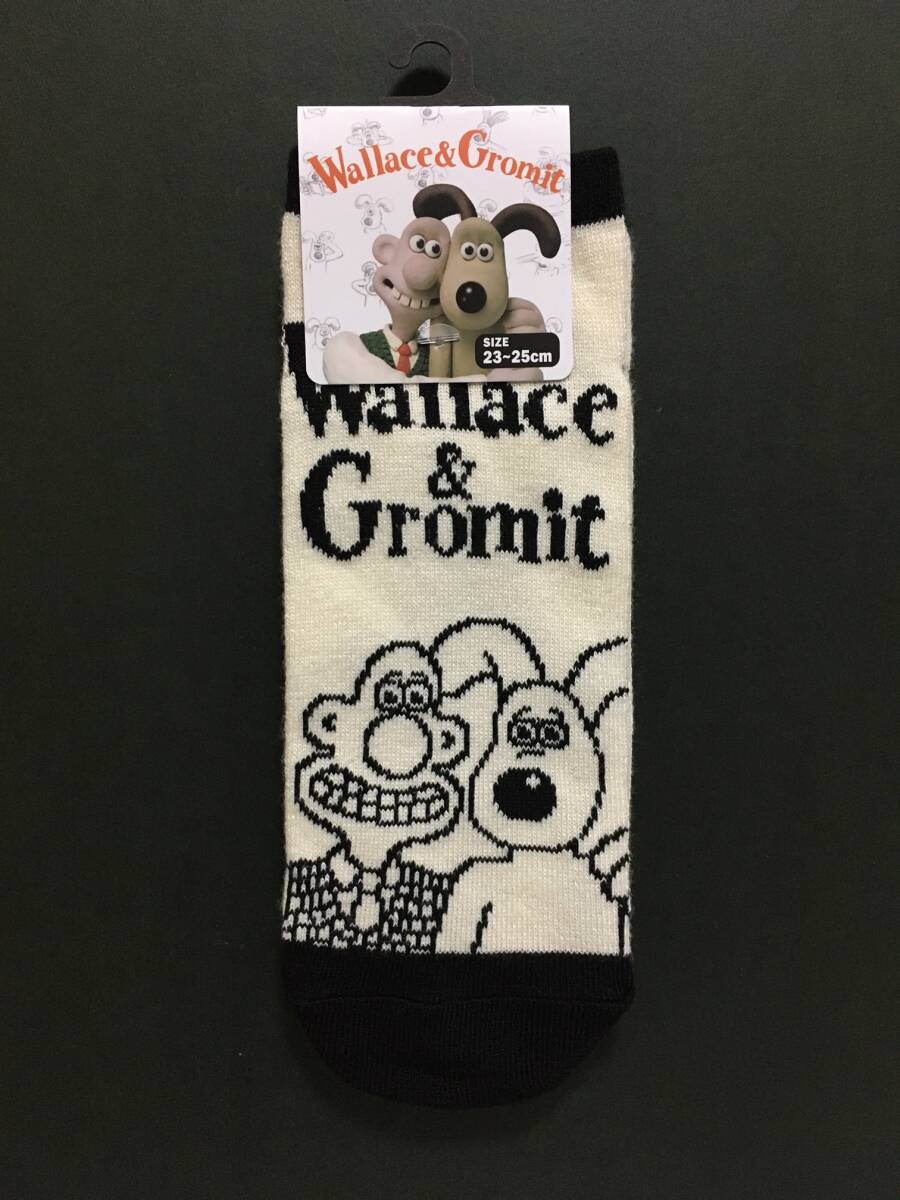 Wallace&Gromit/ウォレスとグルミット ソックス☆彡 オフホワイト☆ 23~25cm 靴下 新品 アードマン拍卖