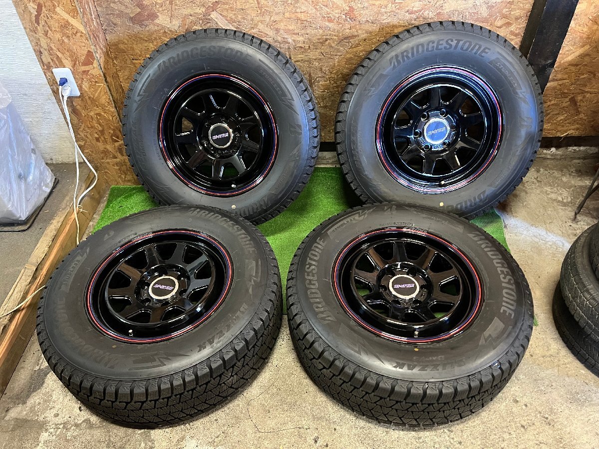 美品 BIGWAY DT-STYLE グロスブラック 17インチ 8J +25 265/65R17 BRIDGESTONE DM-V3 2023年製 スタッドレス タイヤホイール 4本セット K3拍卖