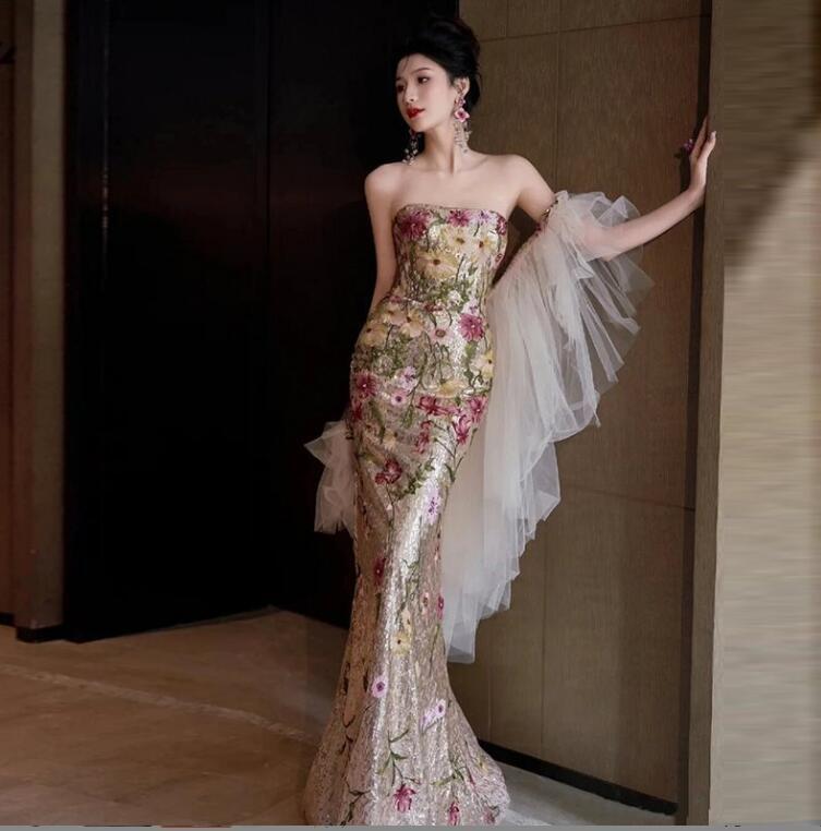 新入荷ウエディングドレス カラードレス 新品 花嫁 結婚式 披露宴 パーティー 演奏会 発表会 ステージ衣装拍卖