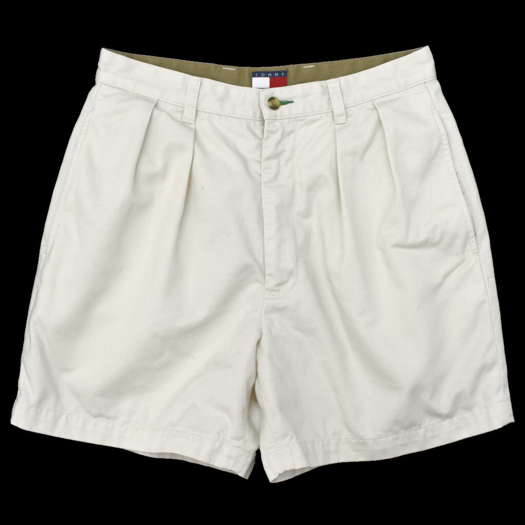 TOMMY HILFIGER トミーヒルフィガー チノショーツ ツータック ショートパンツ ホワイト メンズ M ハーフパンツ 拍卖
