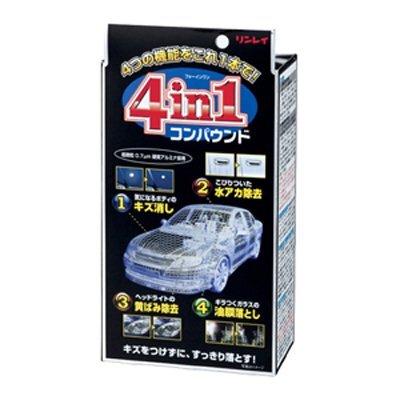 MADMAX カー用品 リンレイ B-34 4in1コンパウンド 95g/下地処理 汎用性抜群 汚れ 傷 ガラス 水垢 トラック 油膜 クリーナー【送料800円】拍卖