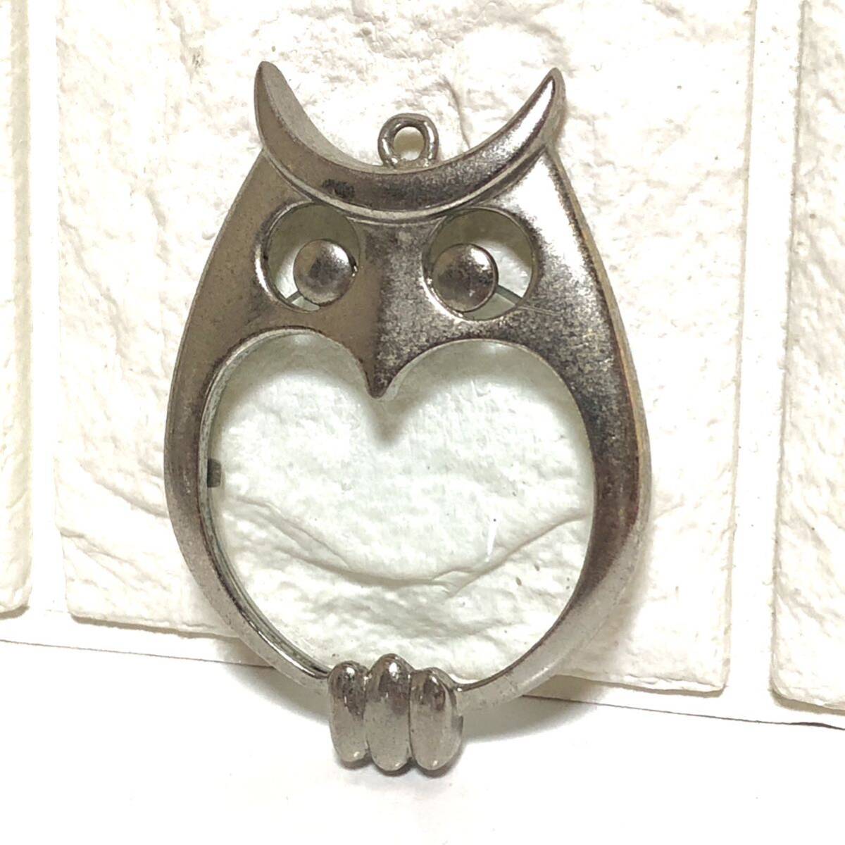 ■ハンドルーペ・拡大鏡■ふくろう・梟■ポケットルーペ・ミニルーペ・ネックレス・アクセサリー・ルーペ/ガラス製・枠/鉄製拍卖