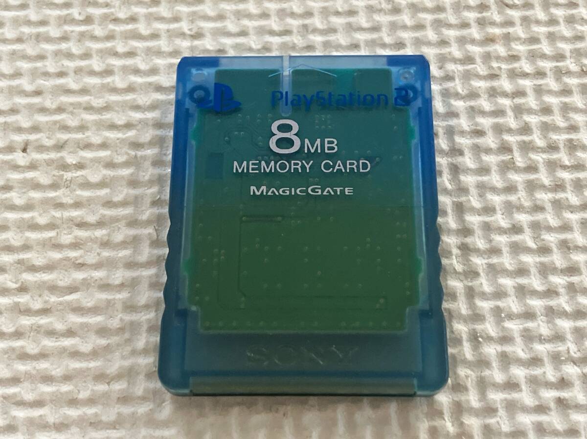 24-MC-140 プレイステーション2 メモリーカード クリアブルー 8MB データクリア端子研磨動作品拍卖