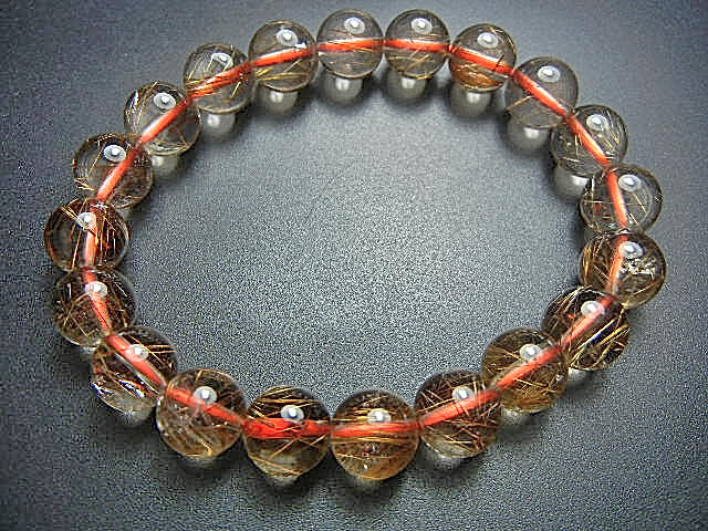 高級天然水晶JFV3139 超極上 極美ローズゴールドタイチンルチル 9mm★茶色透明美品超迫力拍卖