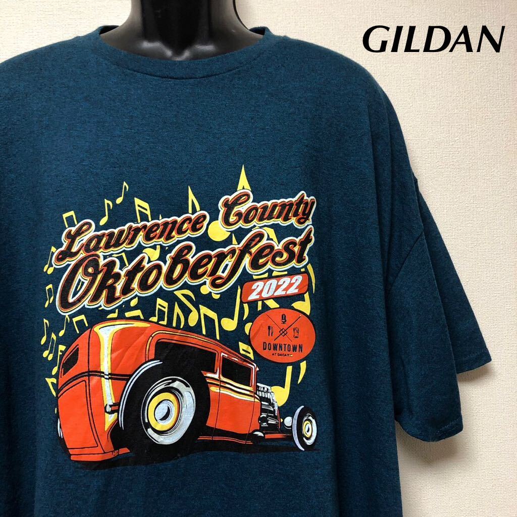 GILDAN /ギルダン /メンズ3XL 半袖Tシャツ プリントTシャツ DOWNTOWN 車 ロゴT アメカジ USA古着 大きいサイズ拍卖