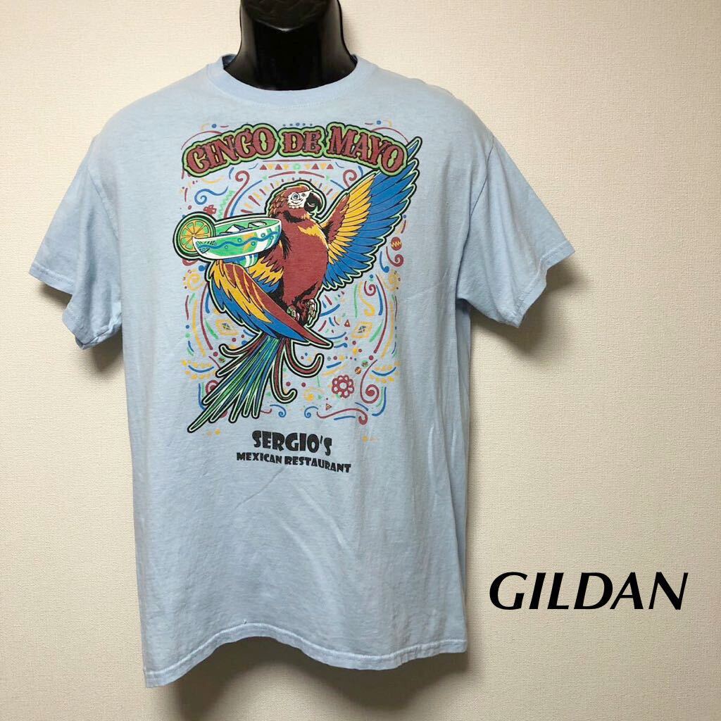 GILDAN /ギルダン /メンズM 半袖Tシャツ トップス プリントTシャツ 鳥 オウム アメカジ USA古着拍卖