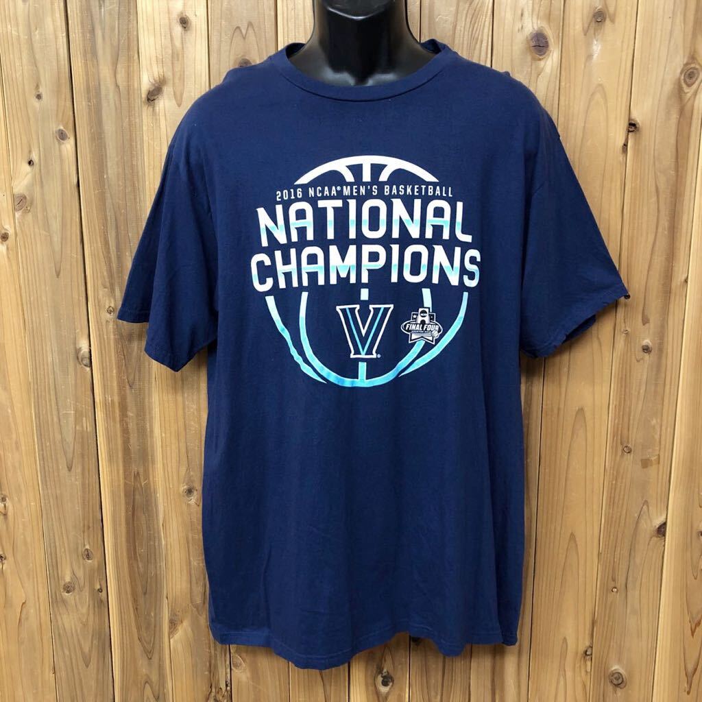 PORT and COMPANY /メンズXL ネイビー 半袖Tシャツ プリントTシャツ ロゴT NATIONAL CHAMPIONS /NCAA /バスケットボール アメカジ USA古着拍卖