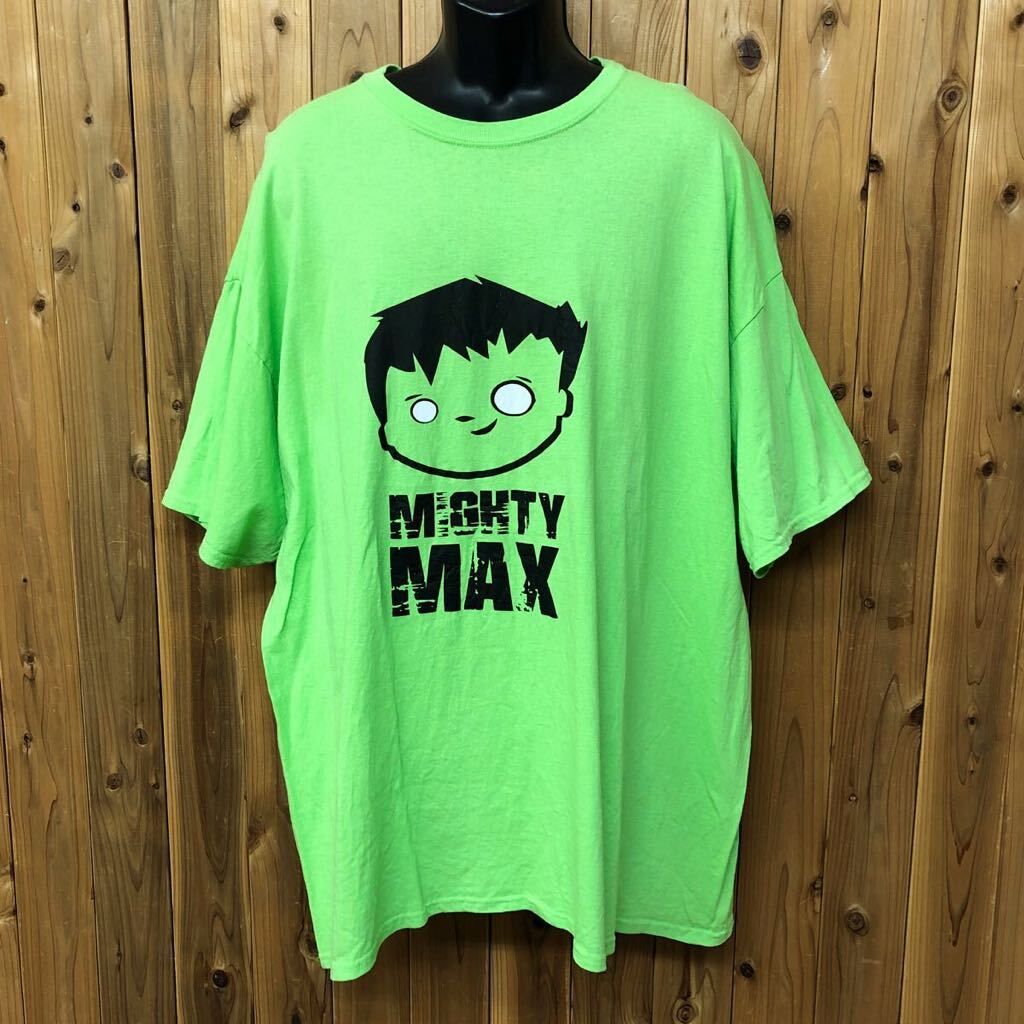 GILDAN /ギルダン /メンズ3XL 半袖Tシャツ トップス プリントTシャツ グリーン系 ロゴT MIGHTY MAX アメカジ USA古着 大きいサイズ拍卖