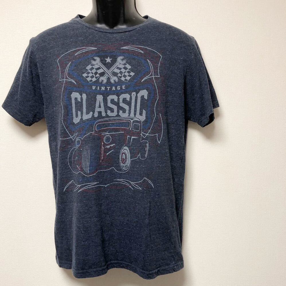 PATRIOTIC /メンズM (38-40) 半袖Tシャツ プリントTシャツ LINTAGE CLASSIC 車 ネイビー アメカジ USA古着拍卖