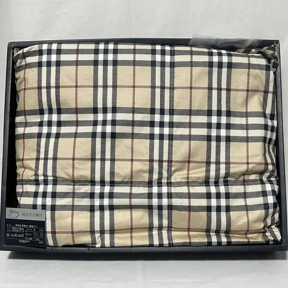 美品未使用 BURBERRY バーバリー 羽毛ひざ掛け ノバチェック キャメル 肩当て 150×70cm 西川産業拍卖