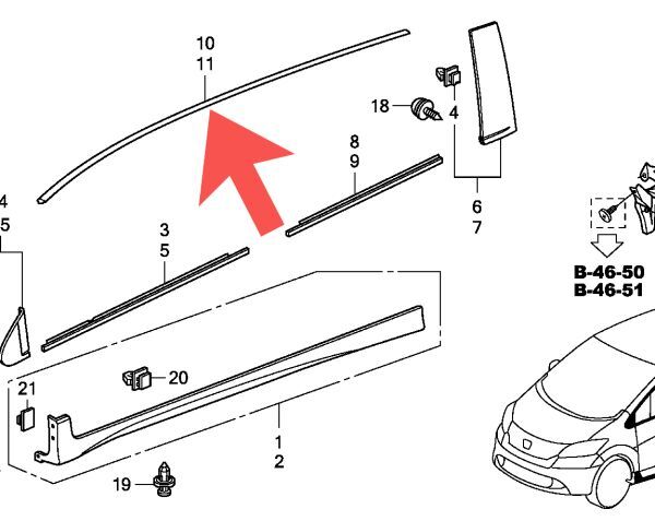 新品 純正品 HONDA ホンダ ルーフモールディング 運転席側 フリード GB3 GB4 フリード ハイブリッド GP3拍卖