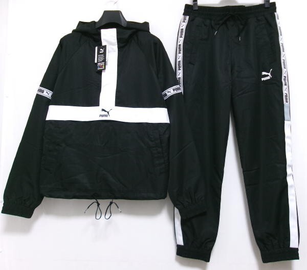 新品★PUMA★プーマ★XTG ウーブンサバナ ジャケット&XTG ウーブンパンツ★セットアップ★M ブラック 上下セット拍卖