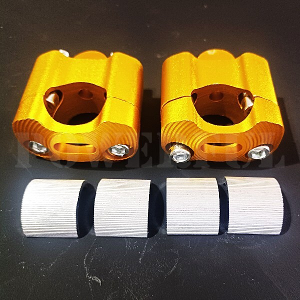 GS400L GS400E GSX250E GSX400E ザリ ゴキ GT380 GSX400FS 汎用 アルミ ハンドル 変換 クランプ アップハンドル 金 22.2mm 28mm拍卖