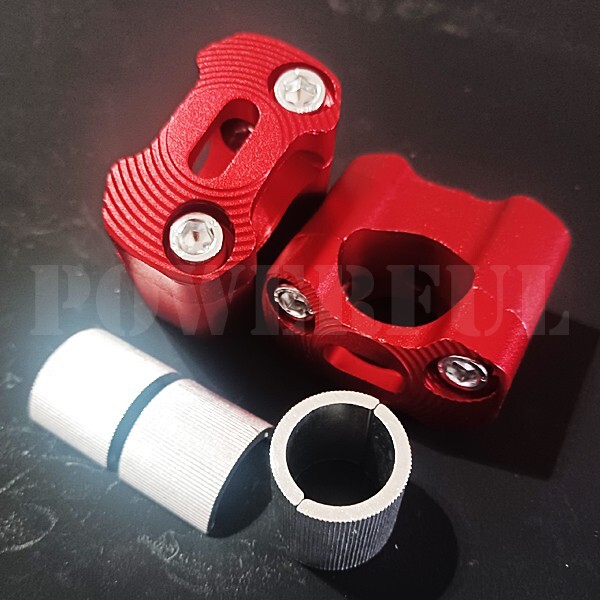 XJ400 XJR400 4HM RH02J XJR1200/R XJR1300 SRX400 ルネッサ 汎用 アルミ ハンドル 変換 クランプ アップハンドル 赤 22.2mm 28mm拍卖