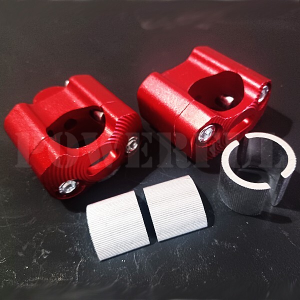 GS400L GS400E GSX250E GSX400E ザリ ゴキ GT380 GSX400FS 汎用 アルミ ハンドル 変換 クランプ アップハンドル 赤 22.2mm 28mm拍卖