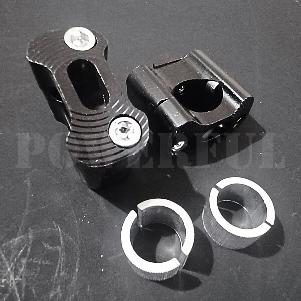 TW200E TW225 TZ250F TT250R TT-R250 トリッカー レイド ランツァ 汎用 アルミ ハンドル 変換 クランプ アップハンドル 黒 22.2mm 28mm拍卖