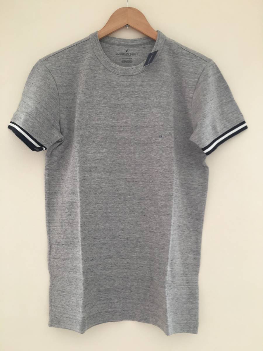 セール! 正規品 本物 新品 アメリカンイーグル 快適 ストレッチ 鹿の子 ピケ Tシャツ AMERICAN EAGLE メランジ 杢 大人のグレー XS ( S拍卖