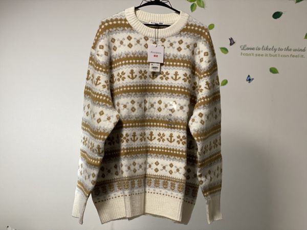 値下げ【新品】Uniqlo UT ユニクロ×JWアンダーソン スフレヤーンフェアアイルセーター サイズXXL 長袖 ホワイト拍卖