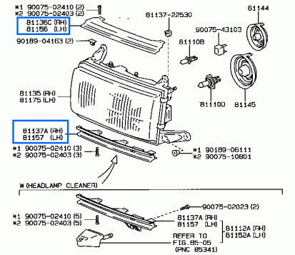 【新品】トヨタ純正 ランクル ランドクルーザー 80 ヘッドライトリム 上下 左右 LR 4点セット FZJ80 HDJ81 HZJ81拍卖