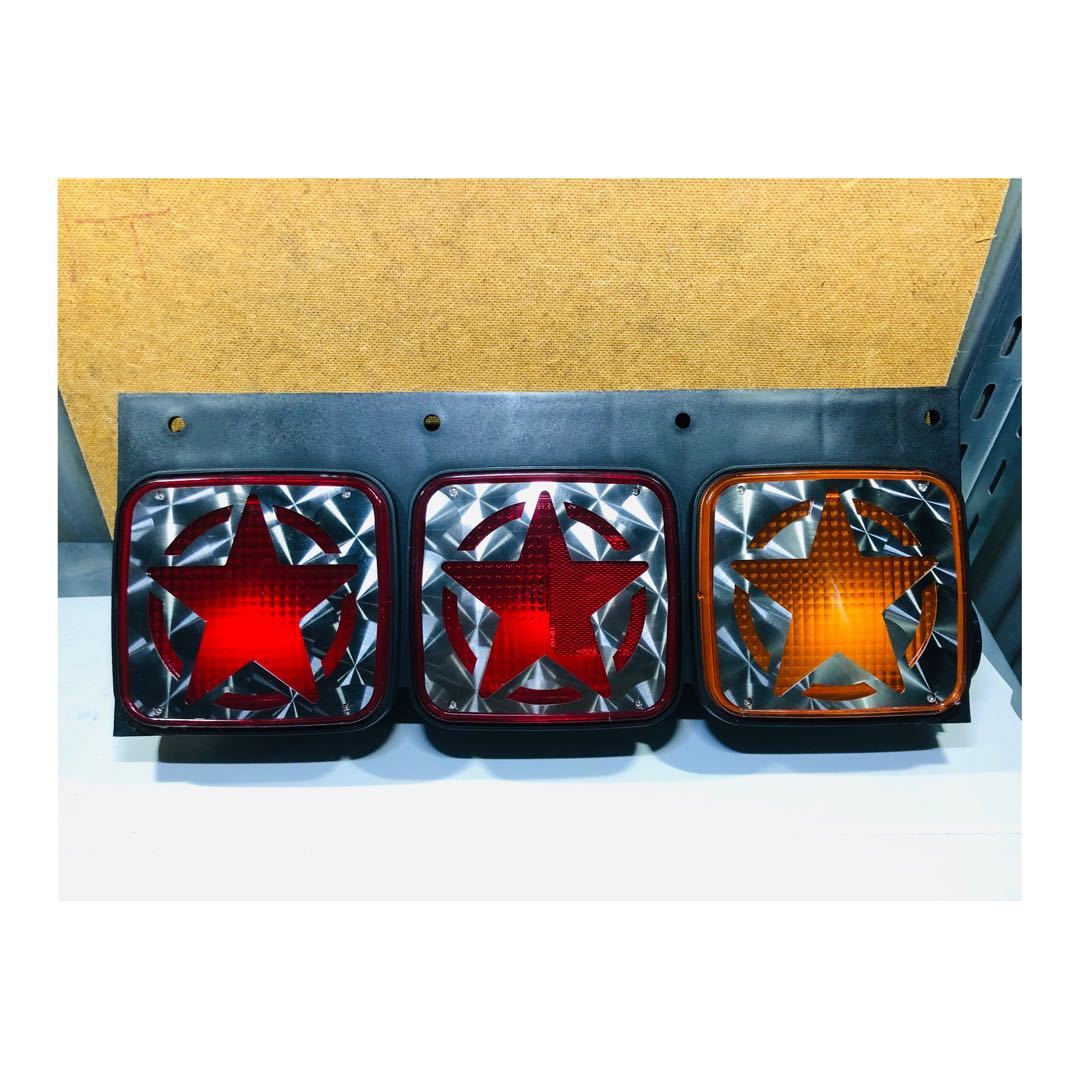 HUK6-K-4 KOITO テールカバー星 6枚セット デコトラ 小糸 カスタム トラック ステンレス アート プロフィア クオン スーパーグレート拍卖