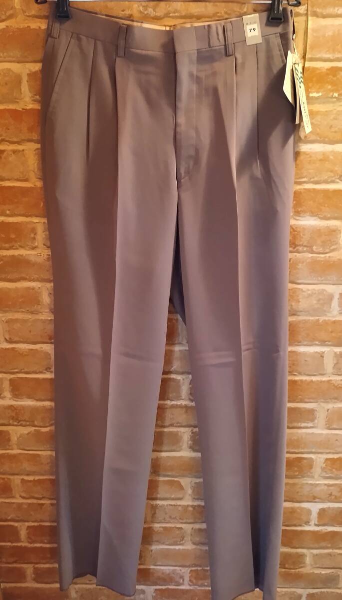 未使用品 BIG BANG サイズ79 2タック やや光沢グレー 「撥水・吸汗加工」日本製 しなやか ドライ速乾薄手生地 春夏向き拍卖