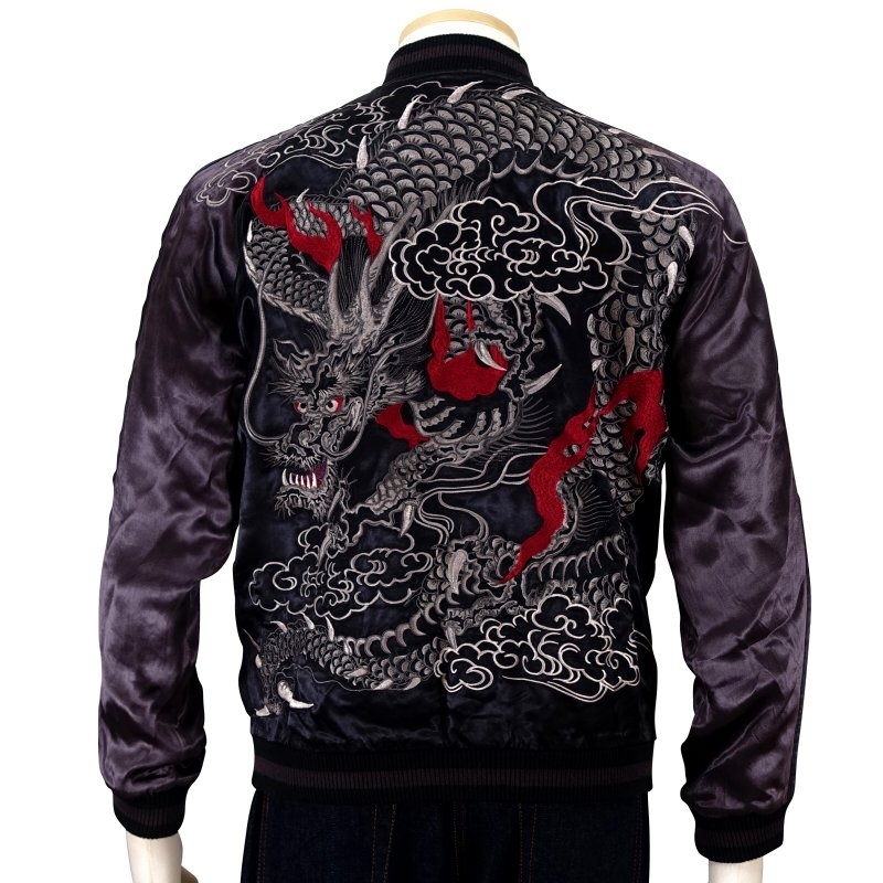 花旅楽団/銀雲龍/スカジャン/M/ssj-032/サトリ拍卖