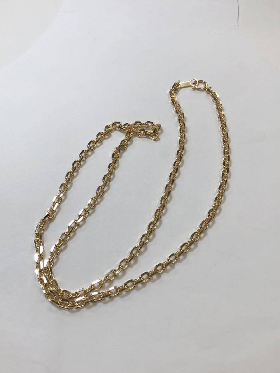 K18 3.5mm幅カットあずきネックレス 50センチ 新品拍卖