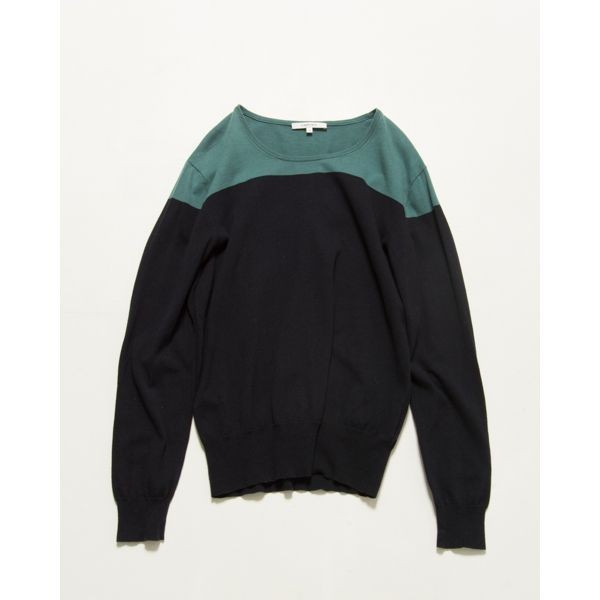 CARVEN カルヴェン バイカラーコットンニットプルオーバー グリーン/ブラック S 三陽商会 w0039-02-032拍卖