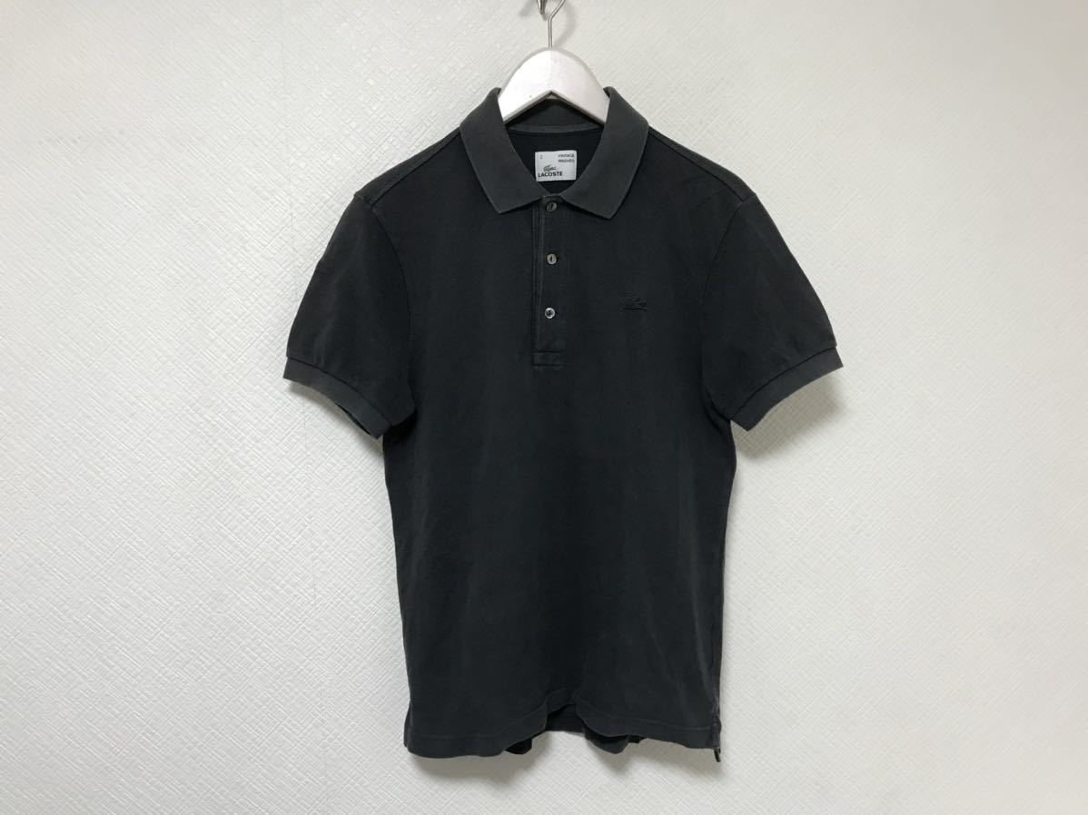 本物ラコステLACOSTEコットン半袖ポロシャツアメカジサーフビジネススーツメンズグレー2XS日本製拍卖