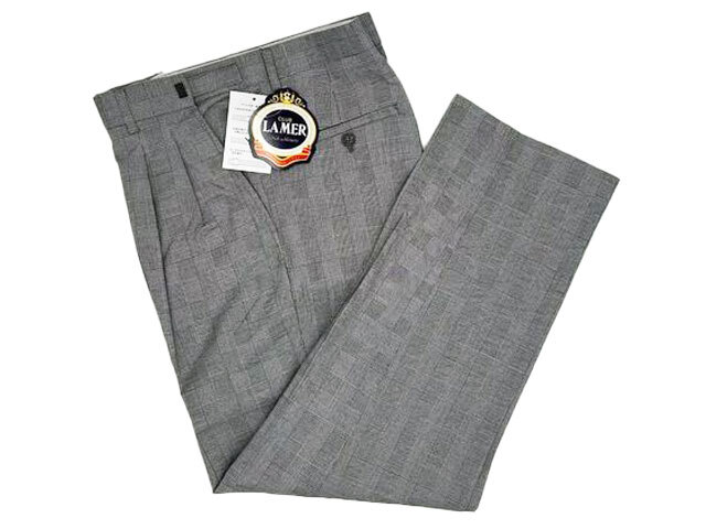 【送料無料】a172-40612-3■ウエスト67-73 また下丈65■グレンチェック■CLUB LAMER アジャスター付 ストレッチ スラックスパンツ拍卖